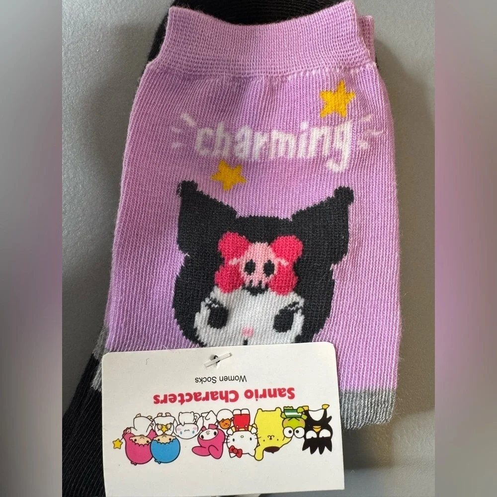 Sanrio Black and Purple Character Socks kuromi charming